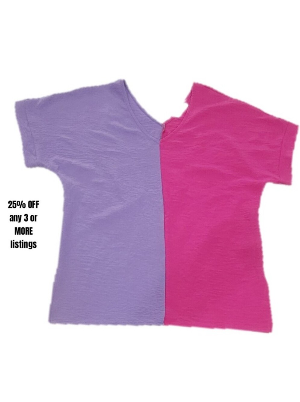 Short Sleeve Colorblock Top Lavender Hot Pink Vintage 80s 90s Y2K Size Small